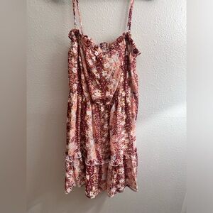 floral pink fall dress